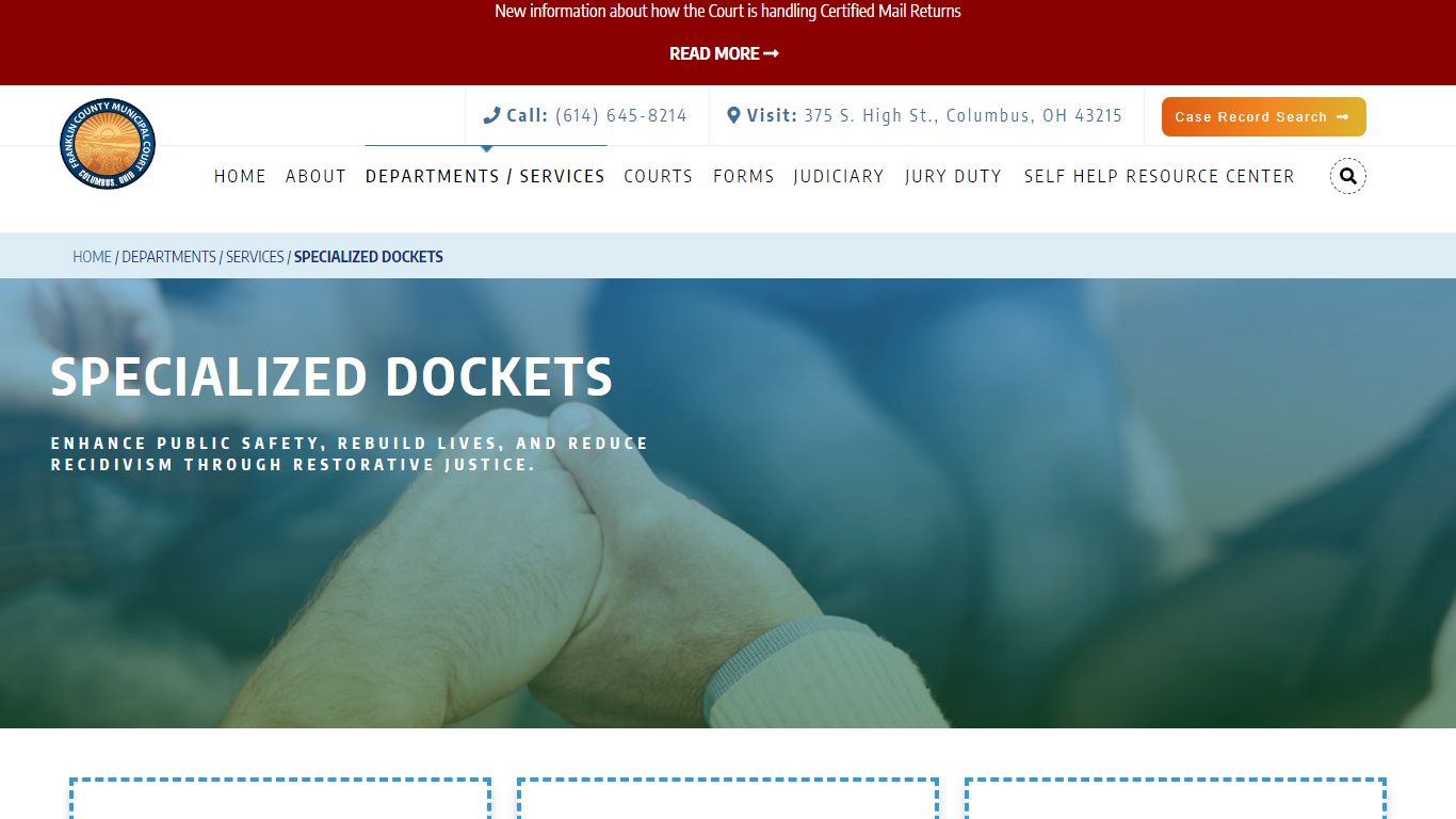 SPECIALIZED DOCKETS - Franklin County Municipal Court